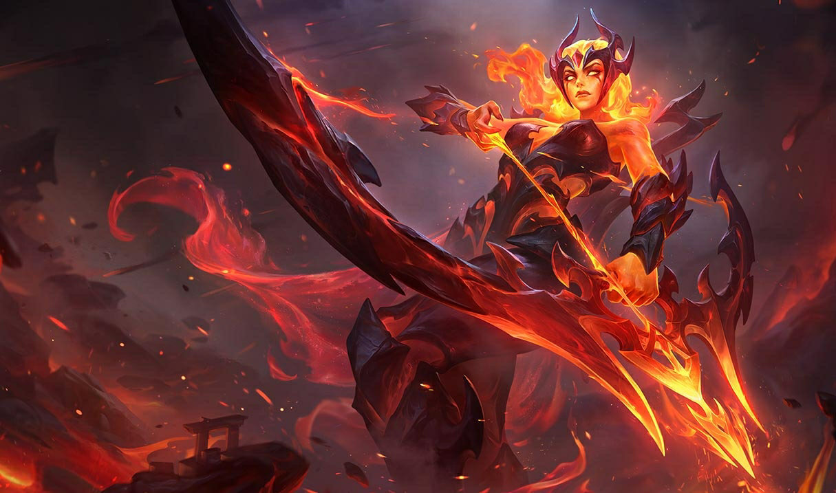 Ashe Infernal LoL skin Ashe Ashe Infernal League of Legends SplashArt
