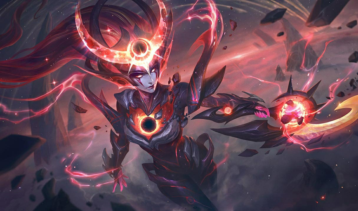 Věčný Aspekt Zatmění Diana LoL skiny Diana Věčný Aspekt Zatmění Diana League of Legends skin SplashArt