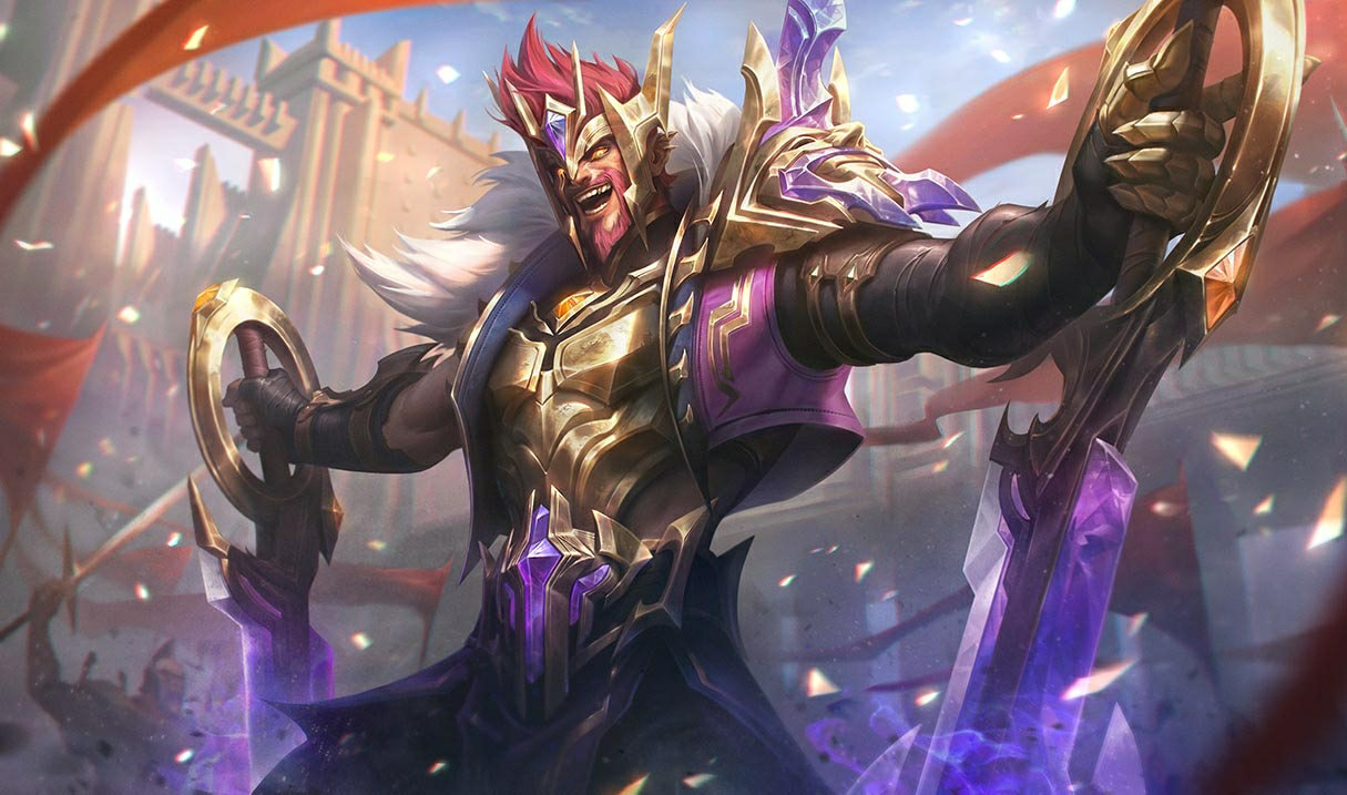 Vítězný Draven LoL skiny Draven Vítězný Draven League of Legends skin SplashArt