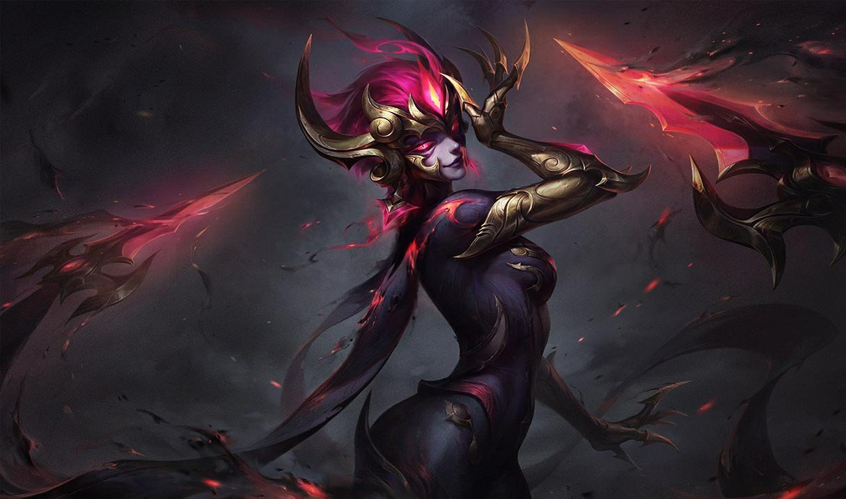 Éjhozó Evelynn LoL hőskinézetek Evelynn Éjhozó Evelynn League of Legends skin SplashArt