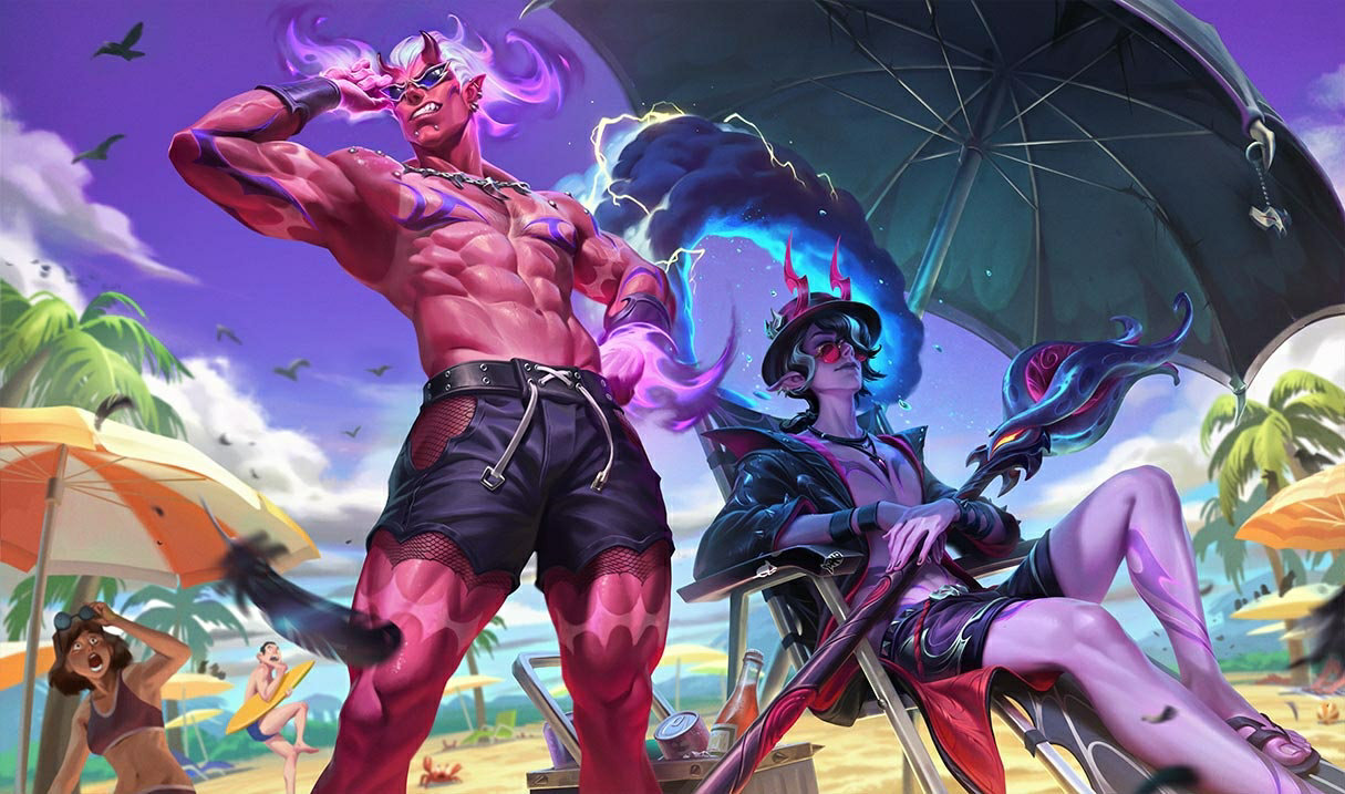 Hwei Costa del Caos LoL aspetti Hwei Hwei Costa del Caos League of Legends skin SplashArt