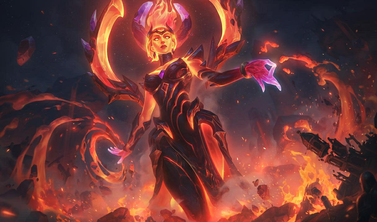 Karma infernale LoL skin Karma Karma infernale League of Legends SplashArt