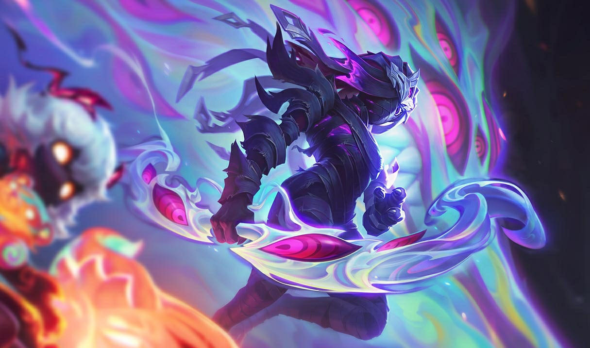 Kindred ze Vřavy LoL skiny Kindred Kindred ze Vřavy League of Legends skin SplashArt