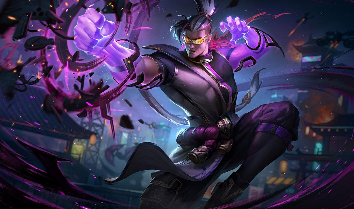 Lee Sin sombra de tinta LoL aspecto Lee Sin Lee Sin sombra de tinta League of Legends skin SplashArt