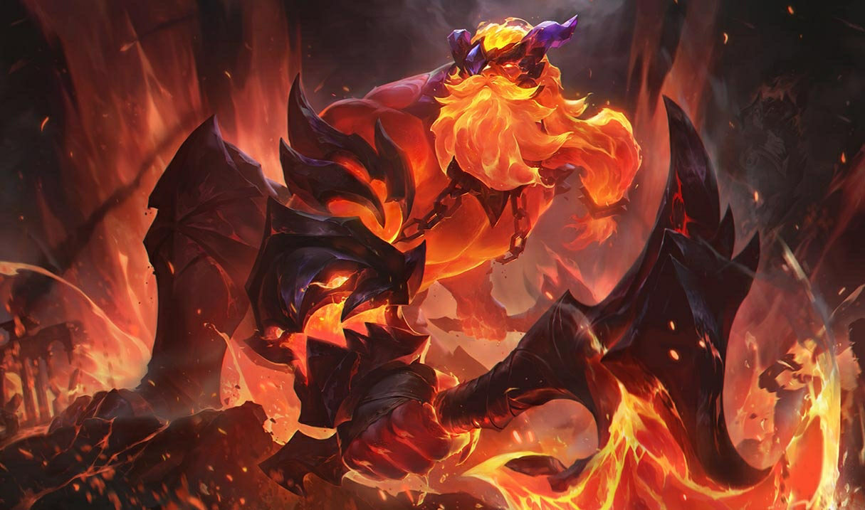 Olaf Infernal LoL skin Olaf Olaf Infernal League of Legends SplashArt