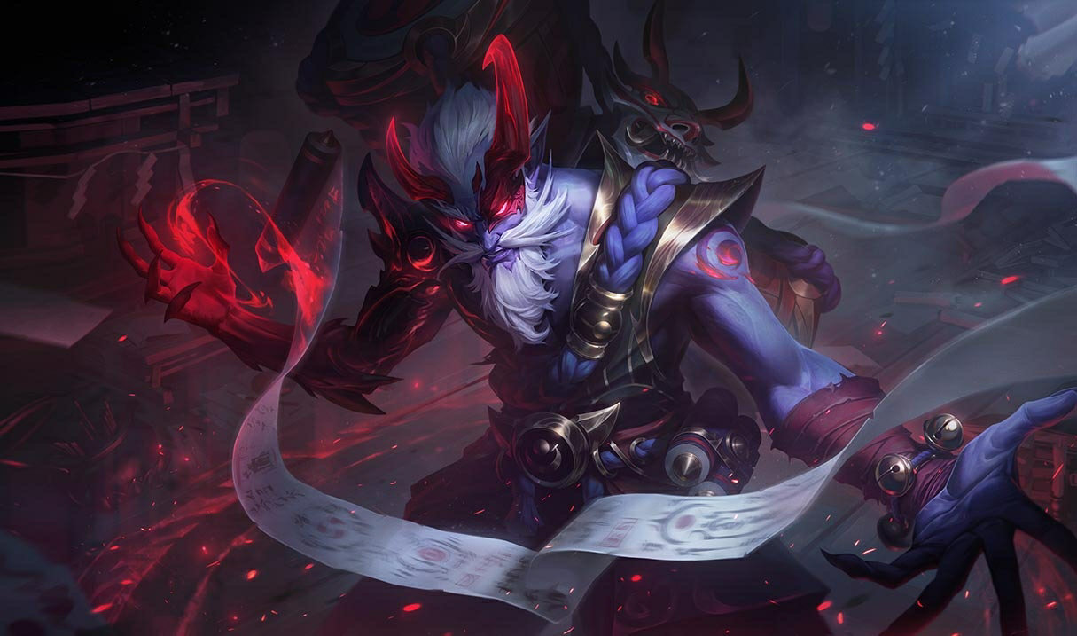 Vérhold Ryze LoL hőskinézetek Ryze Vérhold Ryze League of Legends skin SplashArt