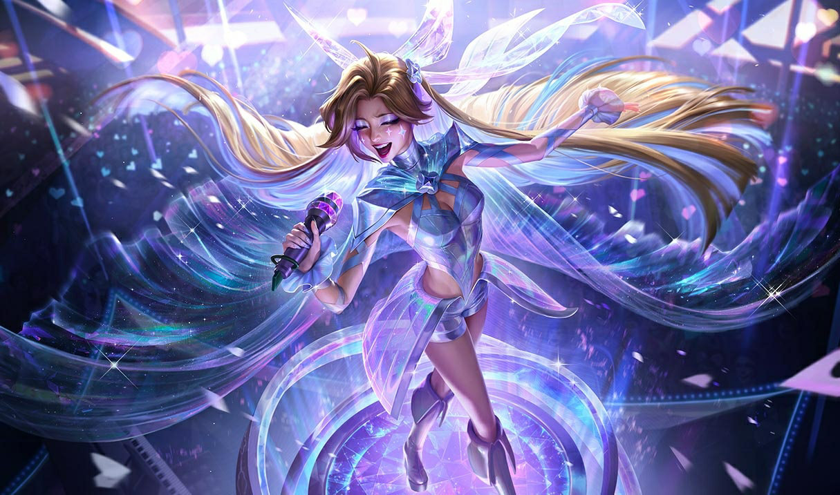 Seraphine Písně srdce LoL skiny Seraphine Seraphine Písně srdce League of Legends skin SplashArt