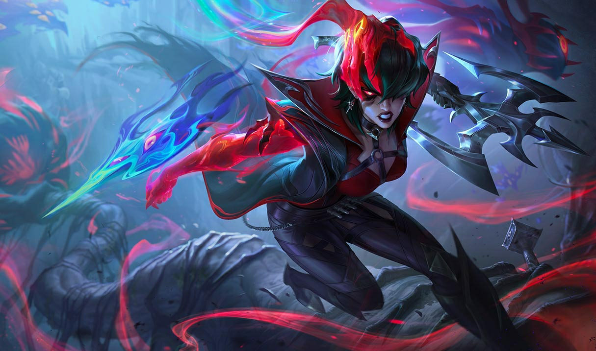 Vayne Maleficio Demoníaco LoL aspecto Vayne Vayne Maleficio Demoníaco League of Legends skin SplashArt