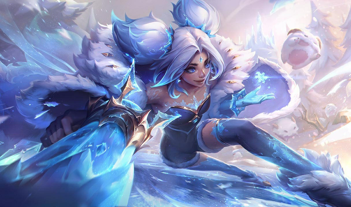 Zeri maravilla invernal LoL aspecto Zeri Zeri maravilla invernal League of Legends skin SplashArt